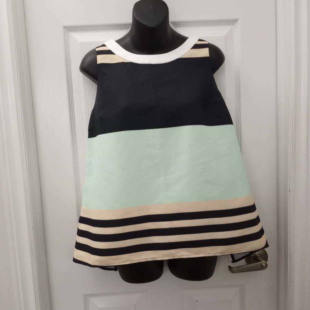 TROUBADOUR BY ANTHROPOLOGIE 59s Style Colorblock Top